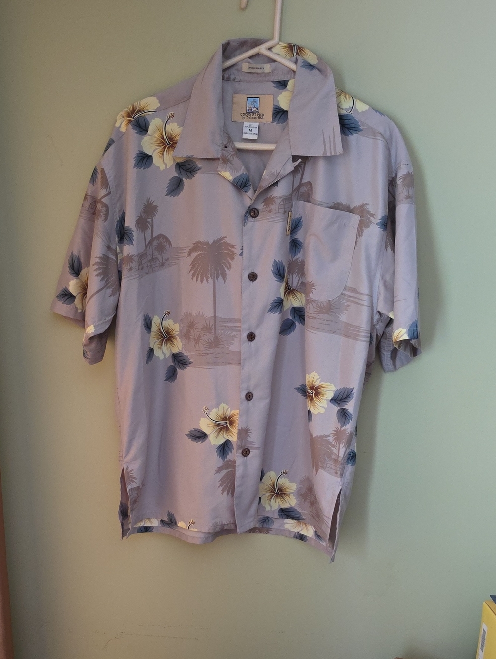 Island Fresh Men's Lavender Floral Button-Down Shirt